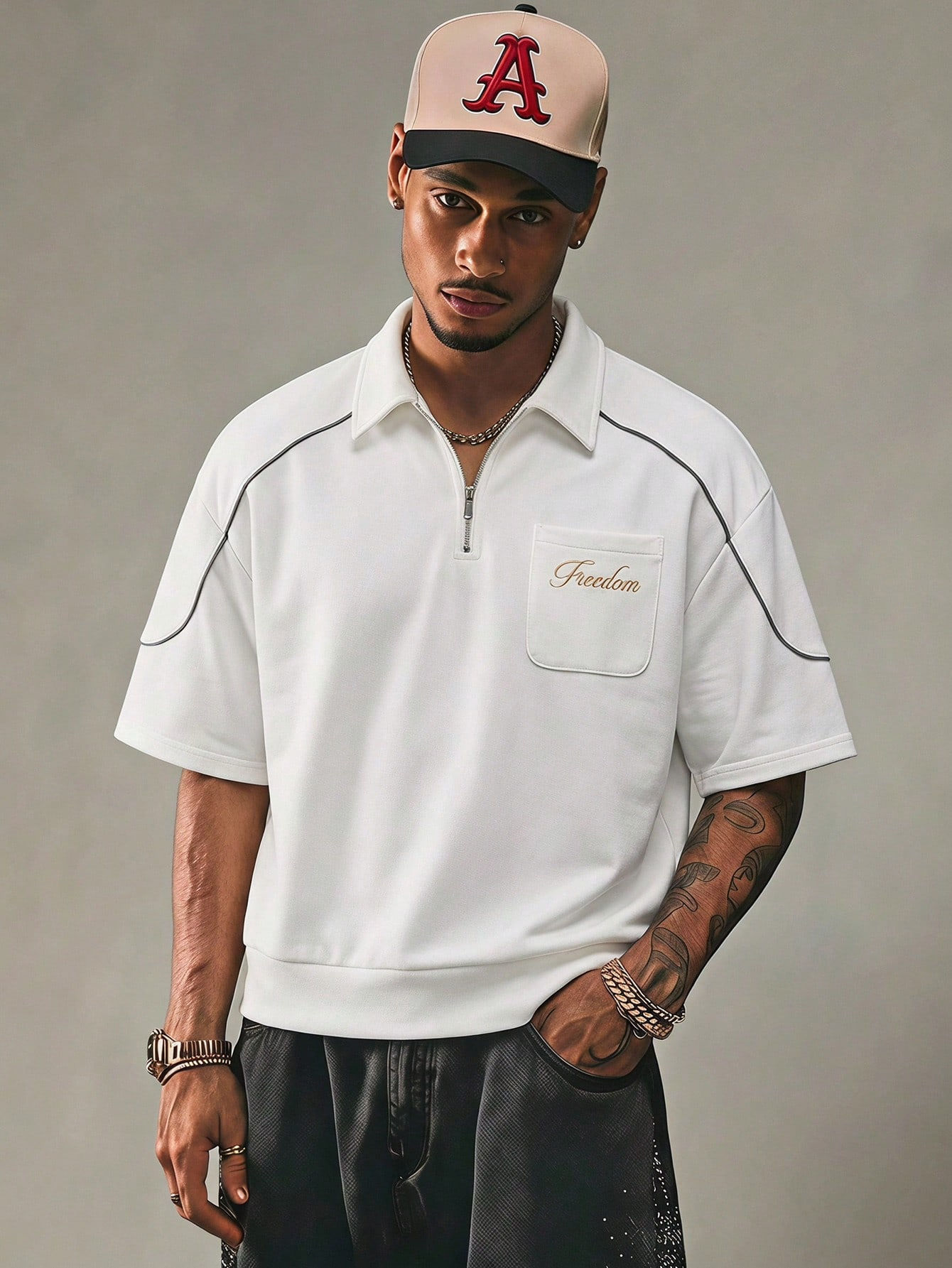 The Man Cave Freedom Short Sleeve Collar Shirt