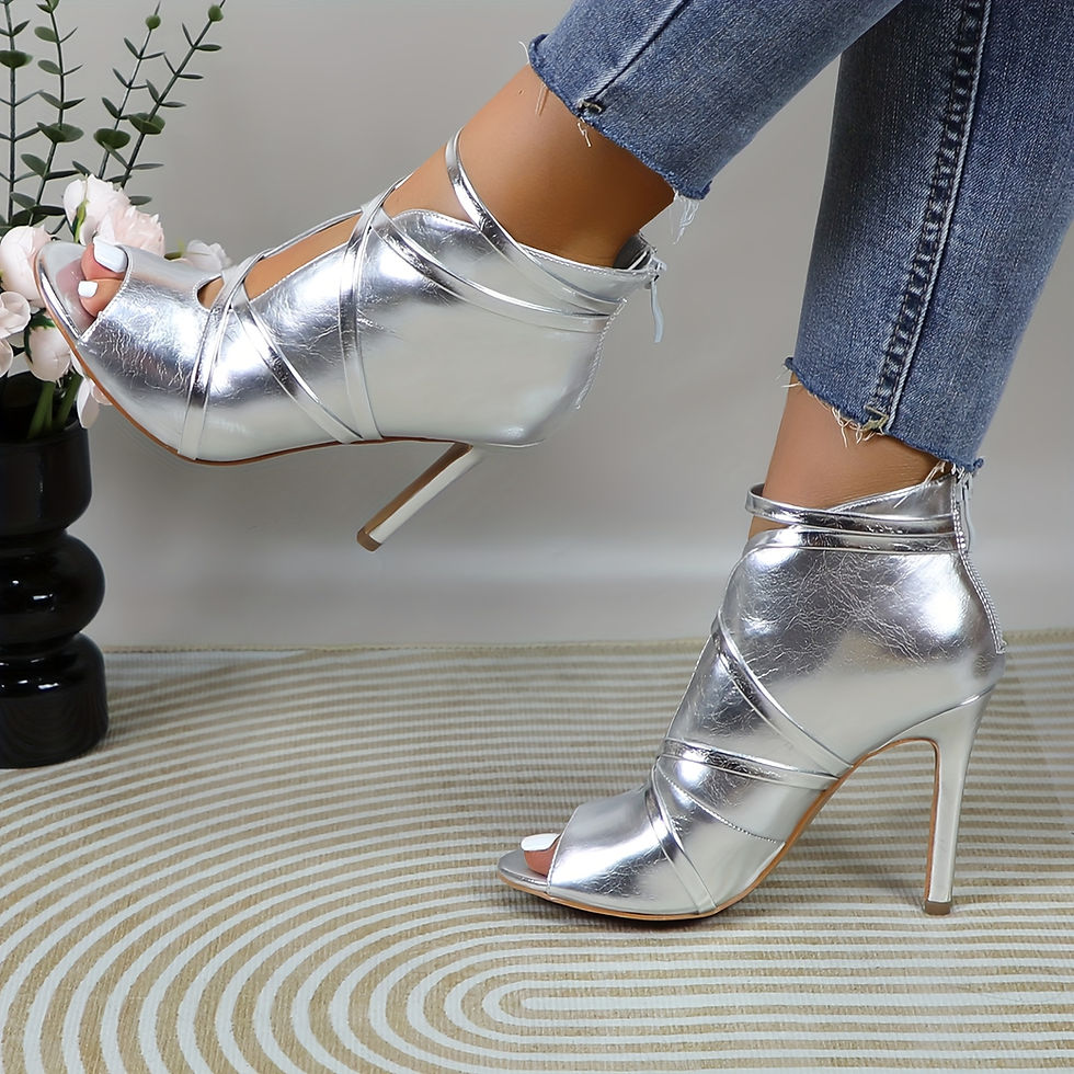 Thumbnail: The Shoe Platform Women's GLAZE Open-Toed Heel