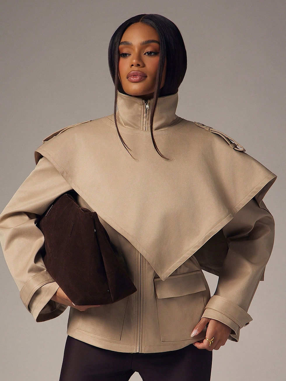Thumbnail: Kutesy Kulture London Waist Trench Coat 