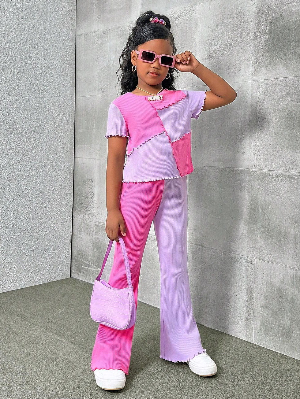 Thumbnail: Rori's Place Pink Power T-Shirt And Flared Pants Set