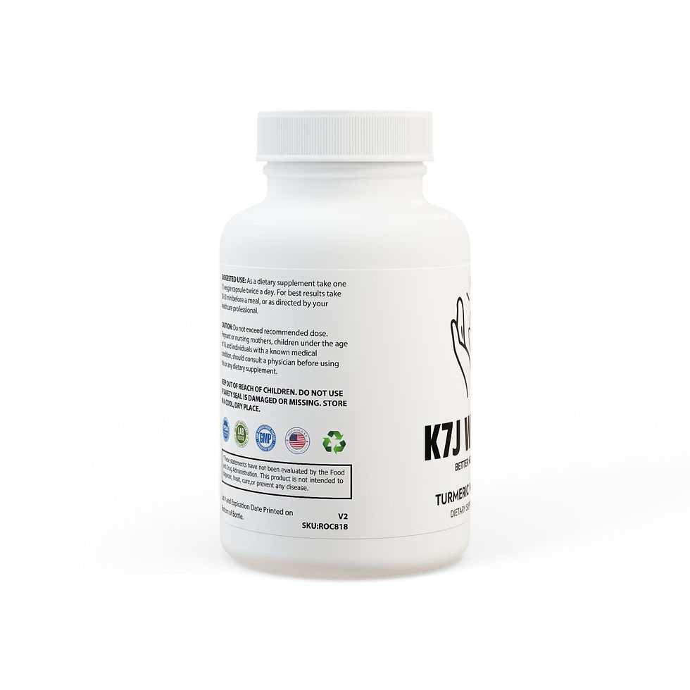 Thumbnail: K7J Turmeric with BioPerine® (Black Pepper Extract) Supplement (60 Capsules)