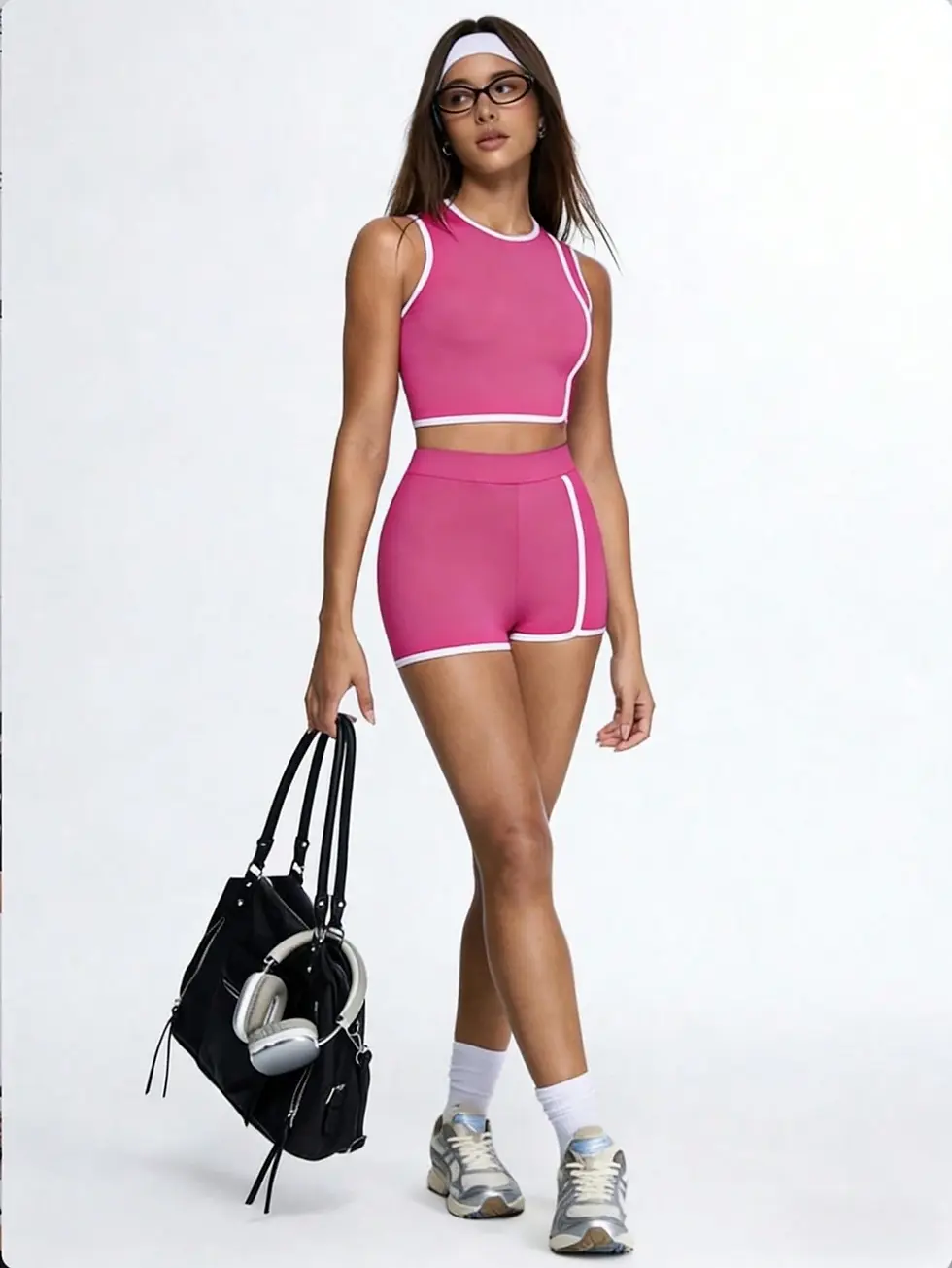 Thumbnail: Aerobfit Choice Crop Tank & High‑Waist Shorts Set