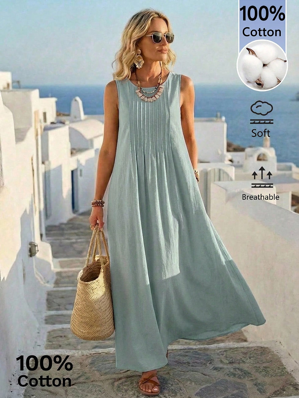 Thumbnail: The Social Woman Pleated Maxi Dress  .
