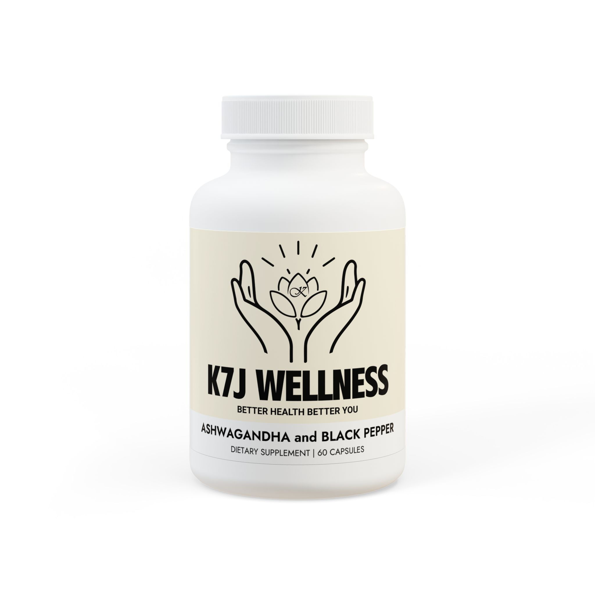 K7J Ashwagandha and Black Pepper Supplement (60 capsules)
