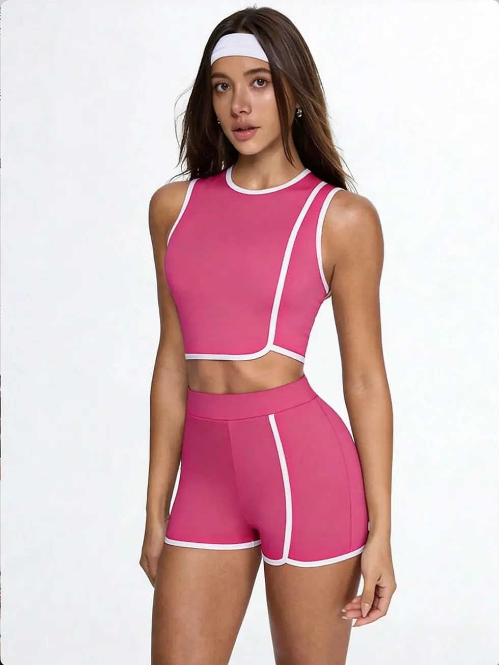 Thumbnail: Aerobfit Choice Crop Tank & High‑Waist Shorts Set