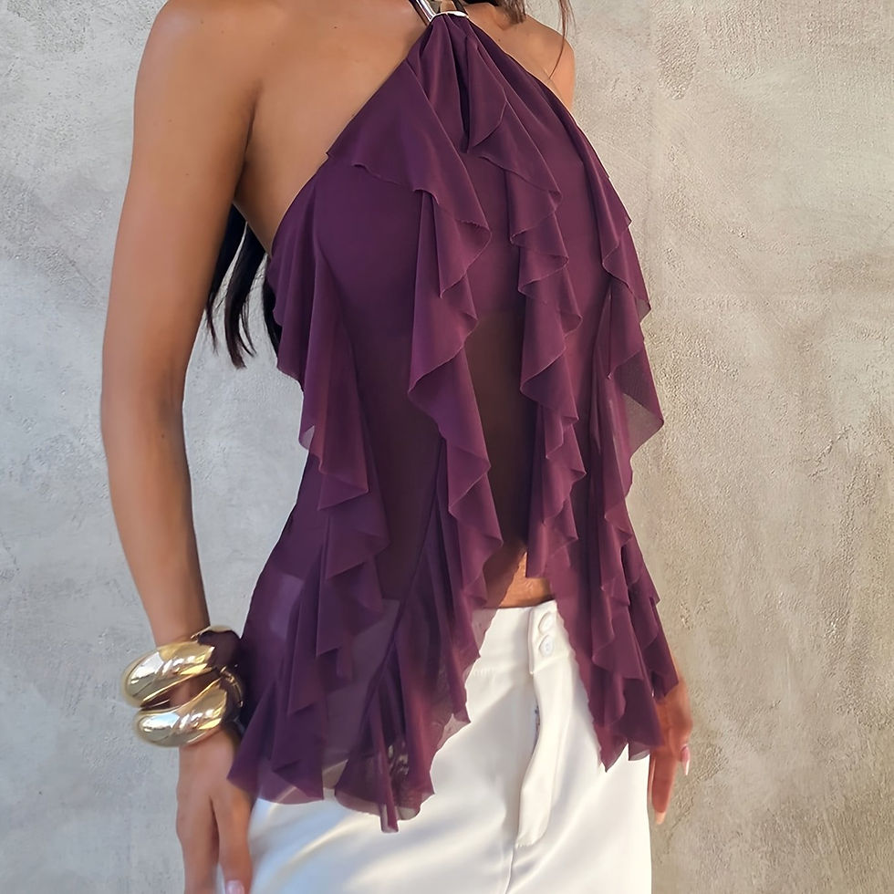 Thumbnail: Kutesy Kulture Khalani Ruffled Front Top 