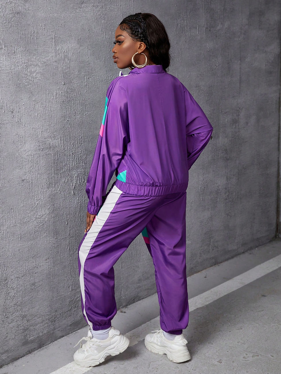 Thumbnail: Kutesy Kulture Color Code Jacket And Pants Two Piece Set