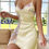 Thumbnail: Silhouette Intimates Yellow Lace-Trimmed Mini Slip