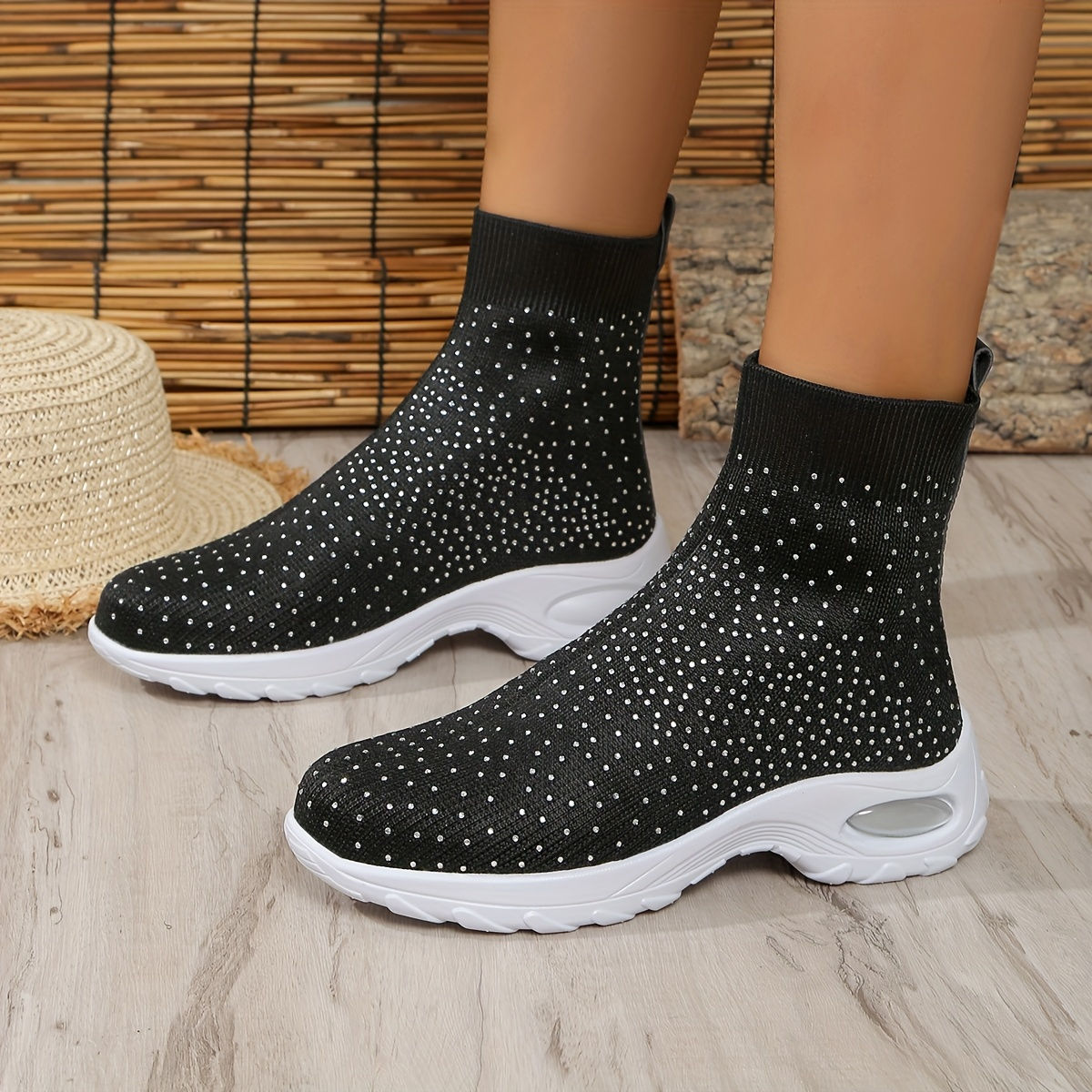 The Shoe Platform Women Slip-On Sneaker with Bling Accent 