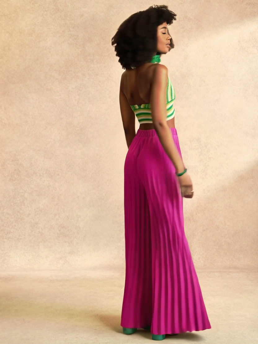 Thumbnail: Bizarre Bottoms Zilah Pleated Wide-Leg Pants 