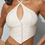 Thumbnail: Kutesy Kulture Crisscross Halter Crop Top