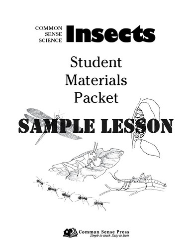 Insects Student Pages Sample Lesson Download FREE | TEW