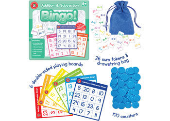 Learning Can Be Fun Addition & Subtraction Bingo!