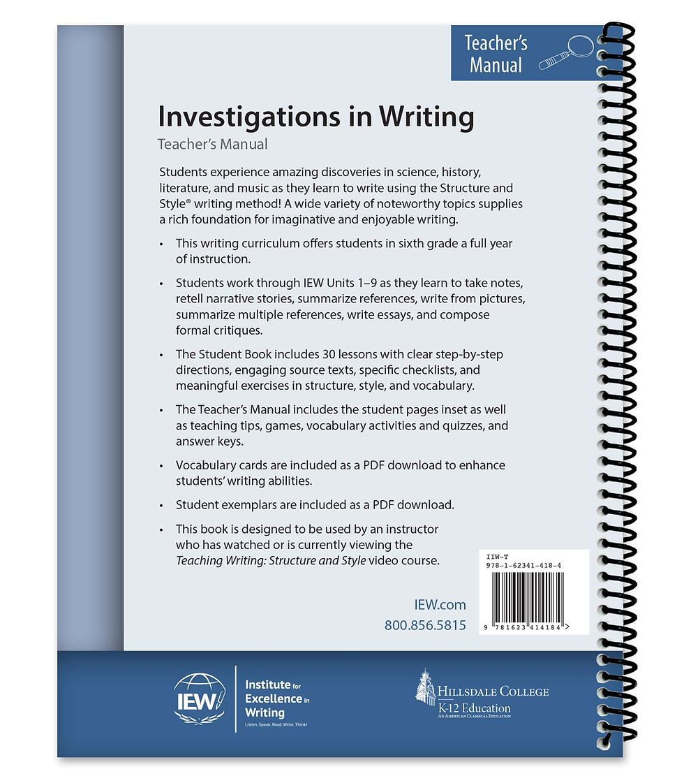 Thumbnail: Investigations in Writing