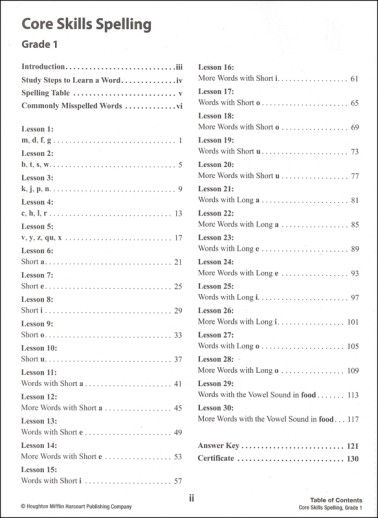 Core Skills Spelling Grade 1