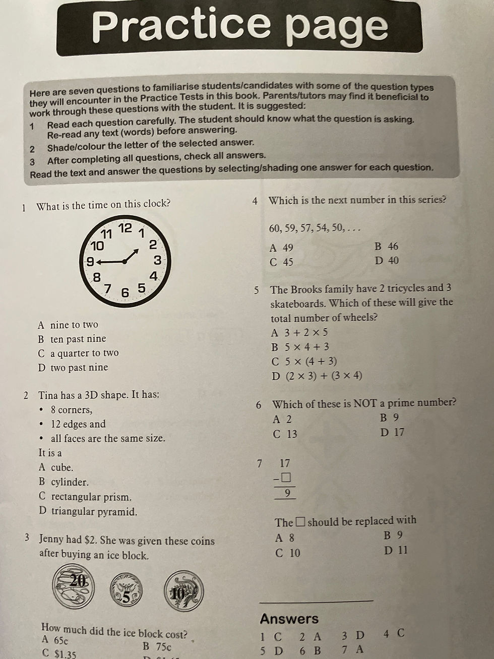 Thumbnail: Excel Year 3-4 Opportunity Class Mathematics Tests