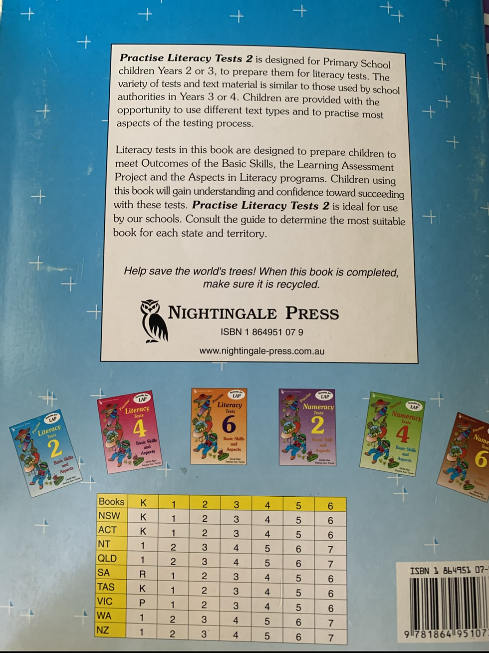 Thumbnail: Nightingale Press Practise Literacy Test 2 Basic Skills & Aspects 