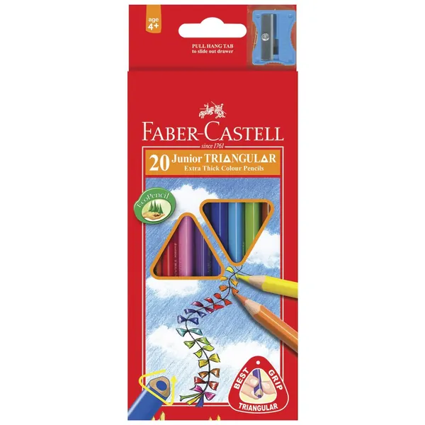 Faber-Castell Junior Triangular Exrtra Thick Colour Pencils 20pk