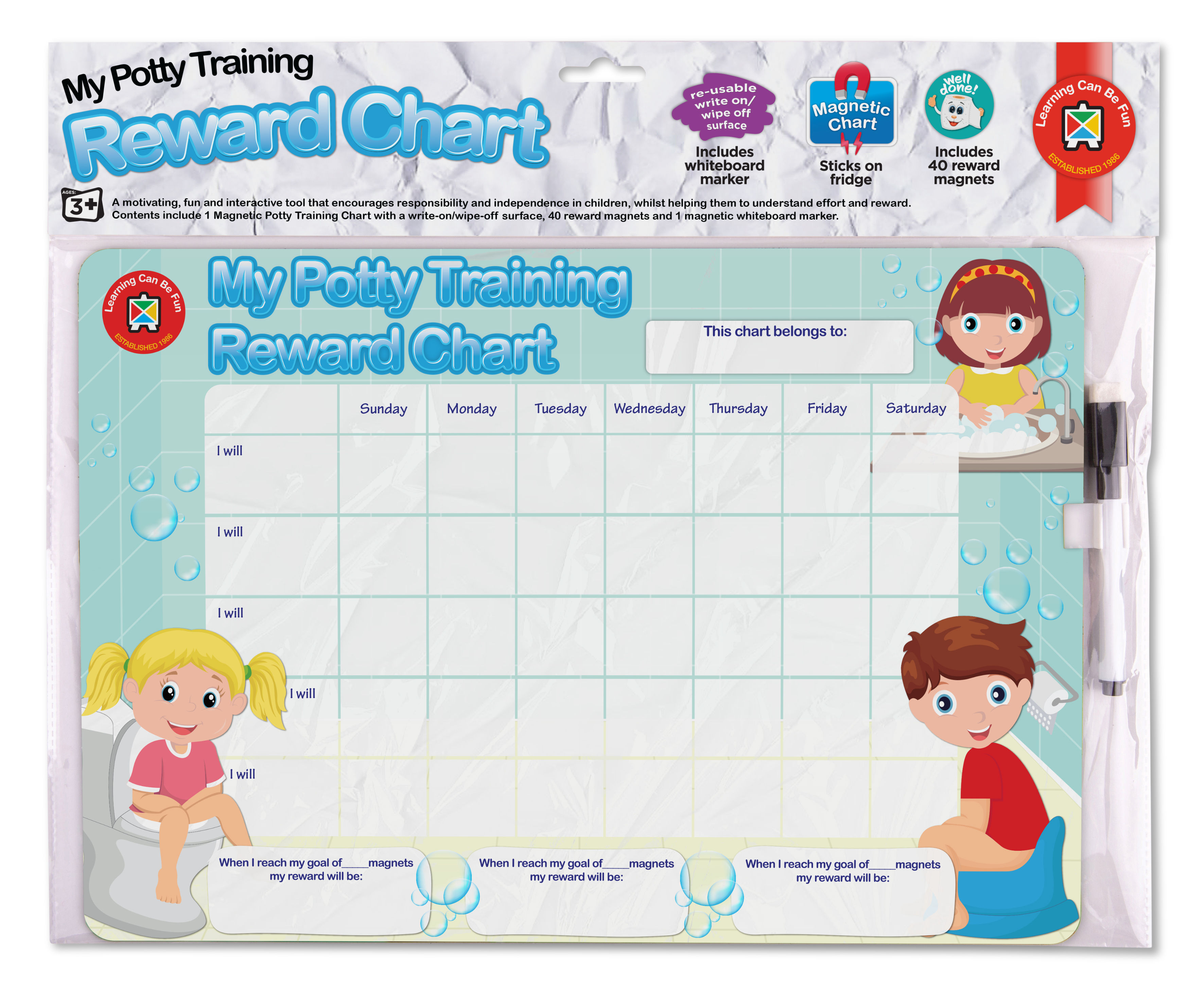 Magnetic Rewards Chart Potty Training