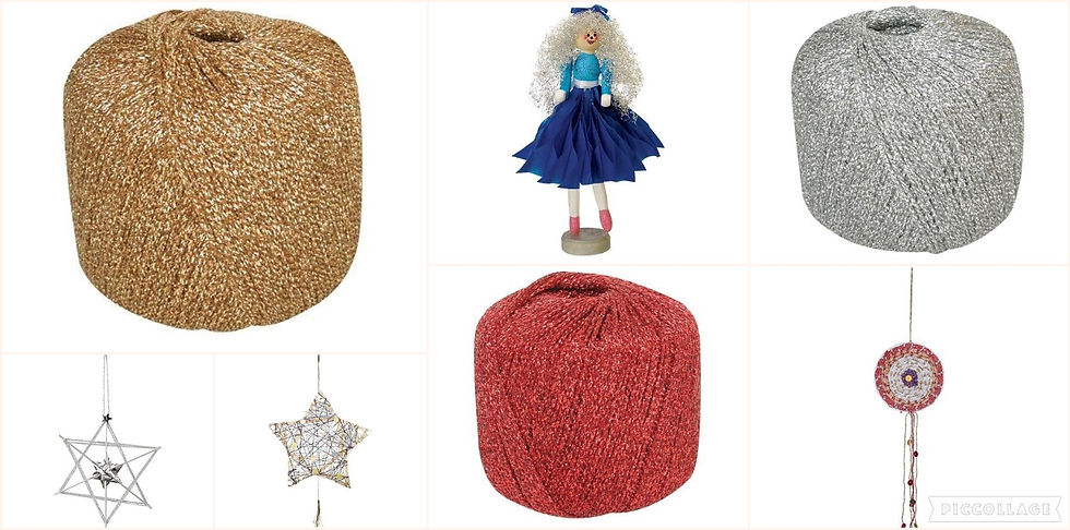 Metallic Yarn 20g - Gold, Silver or Red