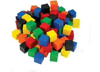 Wooden Counting Cubes 2cm 100pc Tew