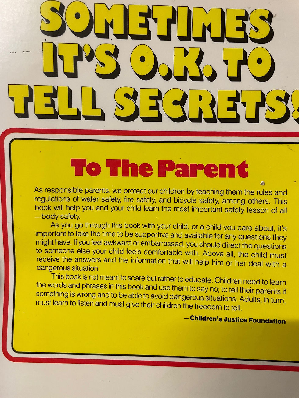Thumbnail: Sometimes It's O.K. To Tell Secrets! Colouring/Activity Book