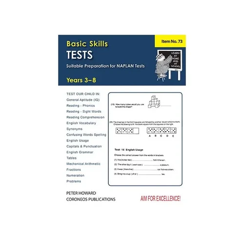 Basic Skills Test Yrs 3-8 Suitable preparation for NAPLAN* Tests | TEW