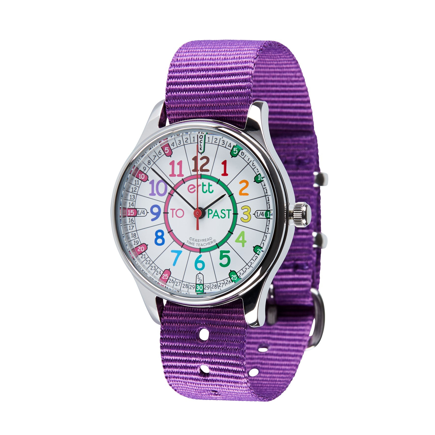 Easy Read Waterproof Watch Rainbow Past/To