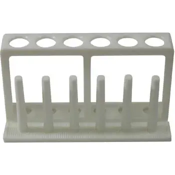 Thumbnail: Test Tube Rack - Poly - 6 Holes 6 Pegs - 18mm or 25mm