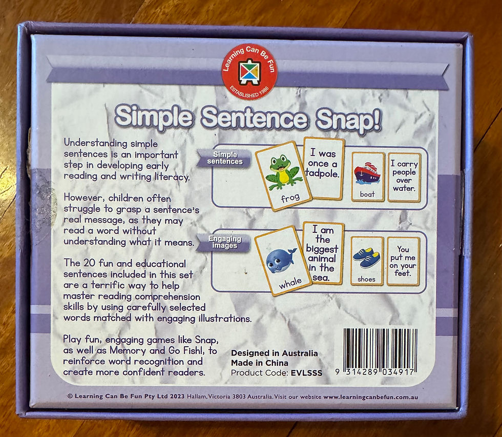 Thumbnail: Simple Sentence Snap Game ( Learning Can Be Fun)