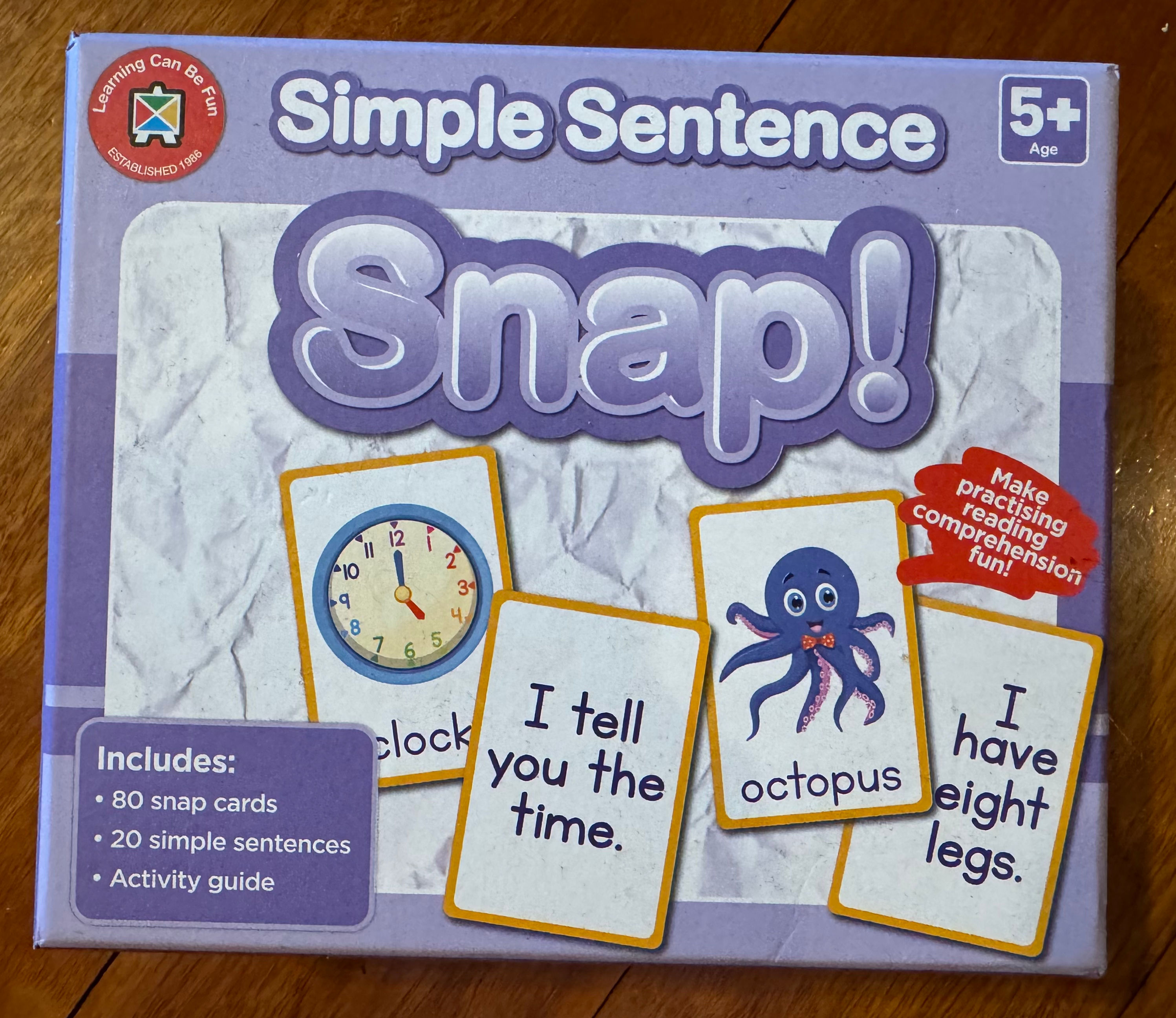 Simple Sentence Snap Game ( Learning Can Be Fun)