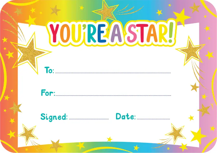 Giggle & Grow You're a Star Certificates