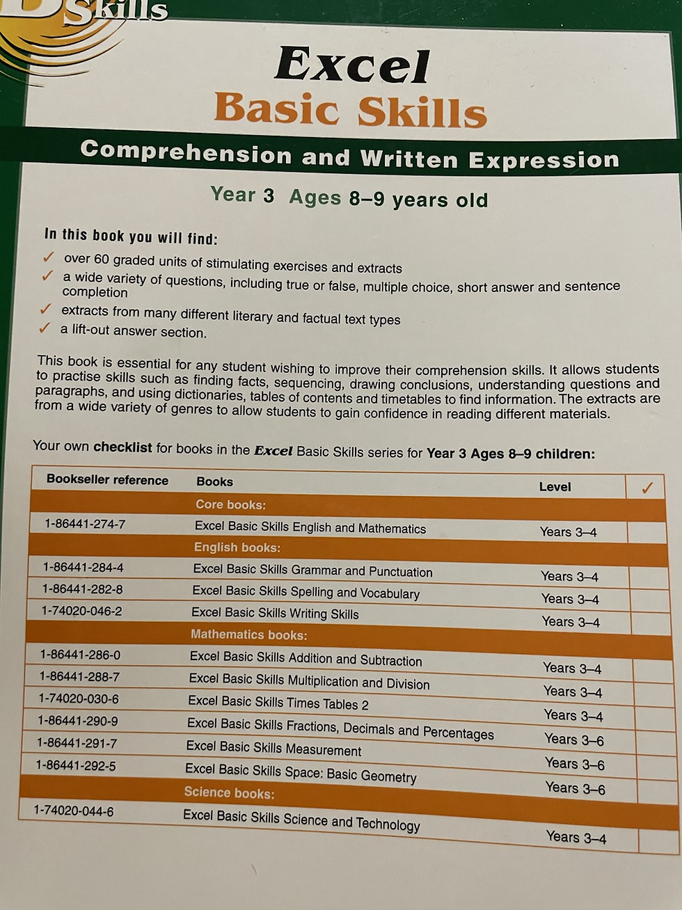 Thumbnail: Excel Comprehension & Written Expression Year 3 Ages 8-9