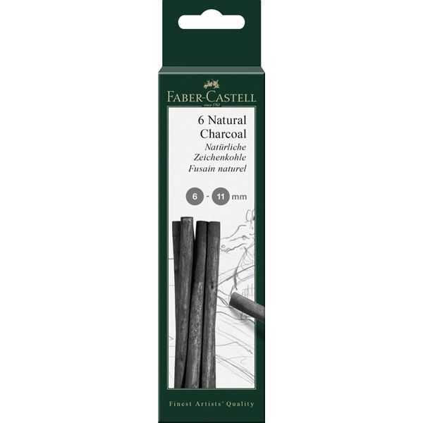 Natural Charcoal 6-11mm 6 Sticks (Faber-Castell)