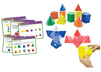 Folding 2D 3D Geometric Shapes & Activity Cards