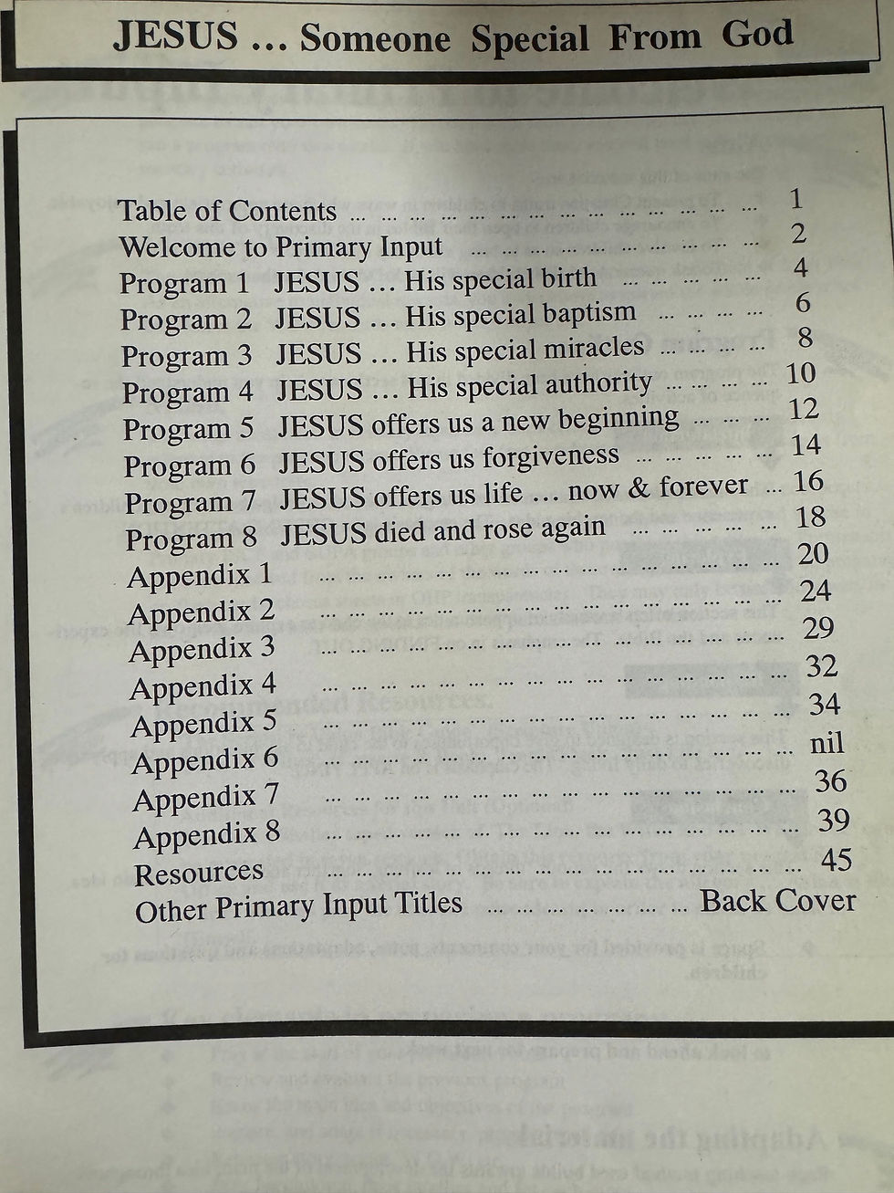 Primary Input Jesus Someone Special From God