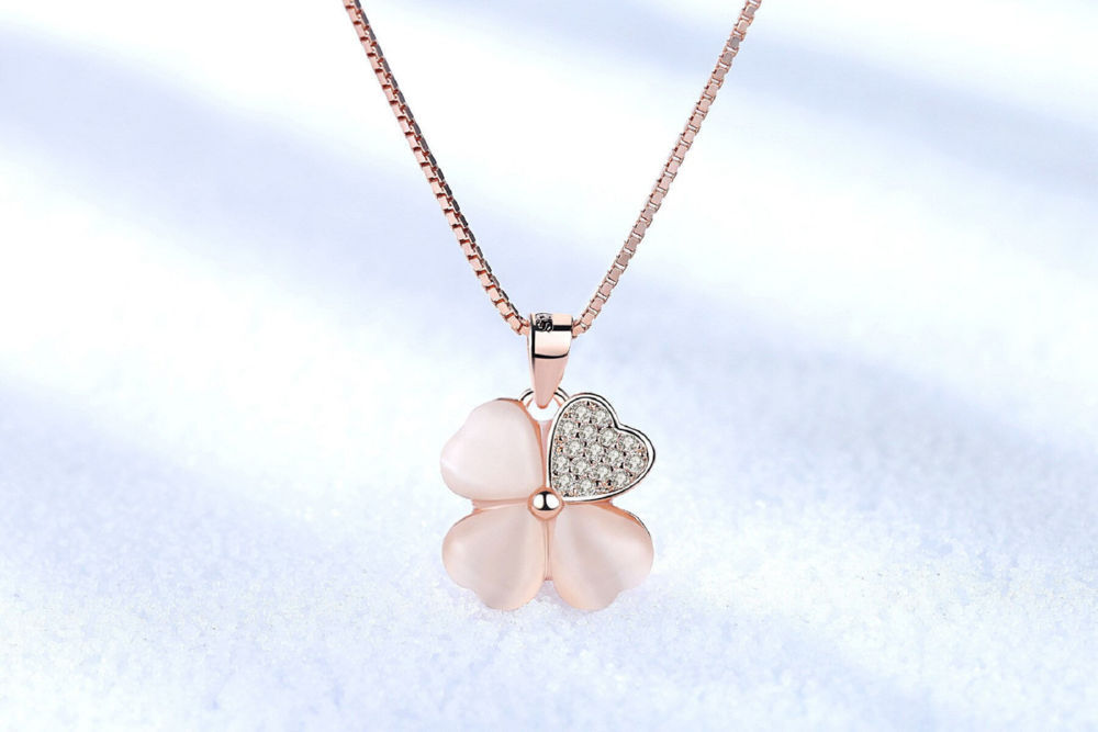 925 Sterling Silver Heart Pendant Necklace Created White with Zirconia