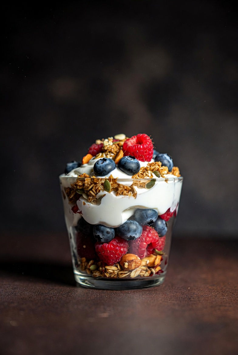 Parfait di Yogurt Greco con Frutta e Noci