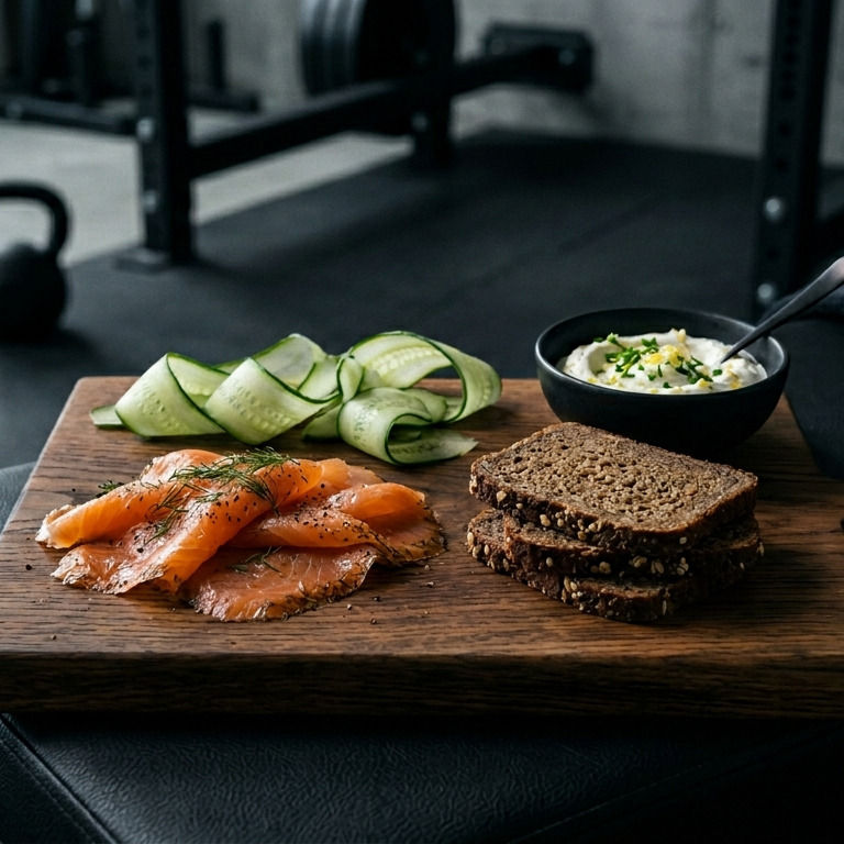 salmone, zucchine e pane nero