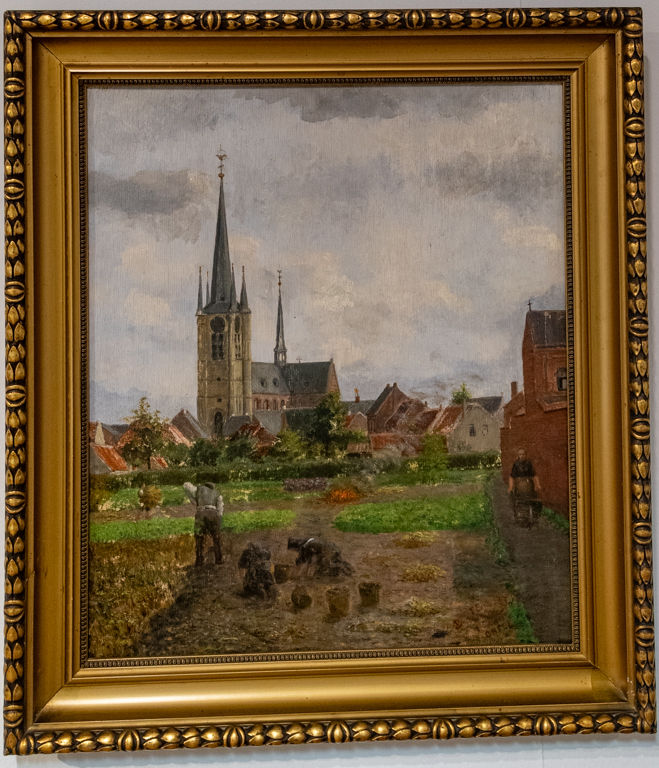 Aardappelrooiers met zicht op de St Amandskerk (1925)