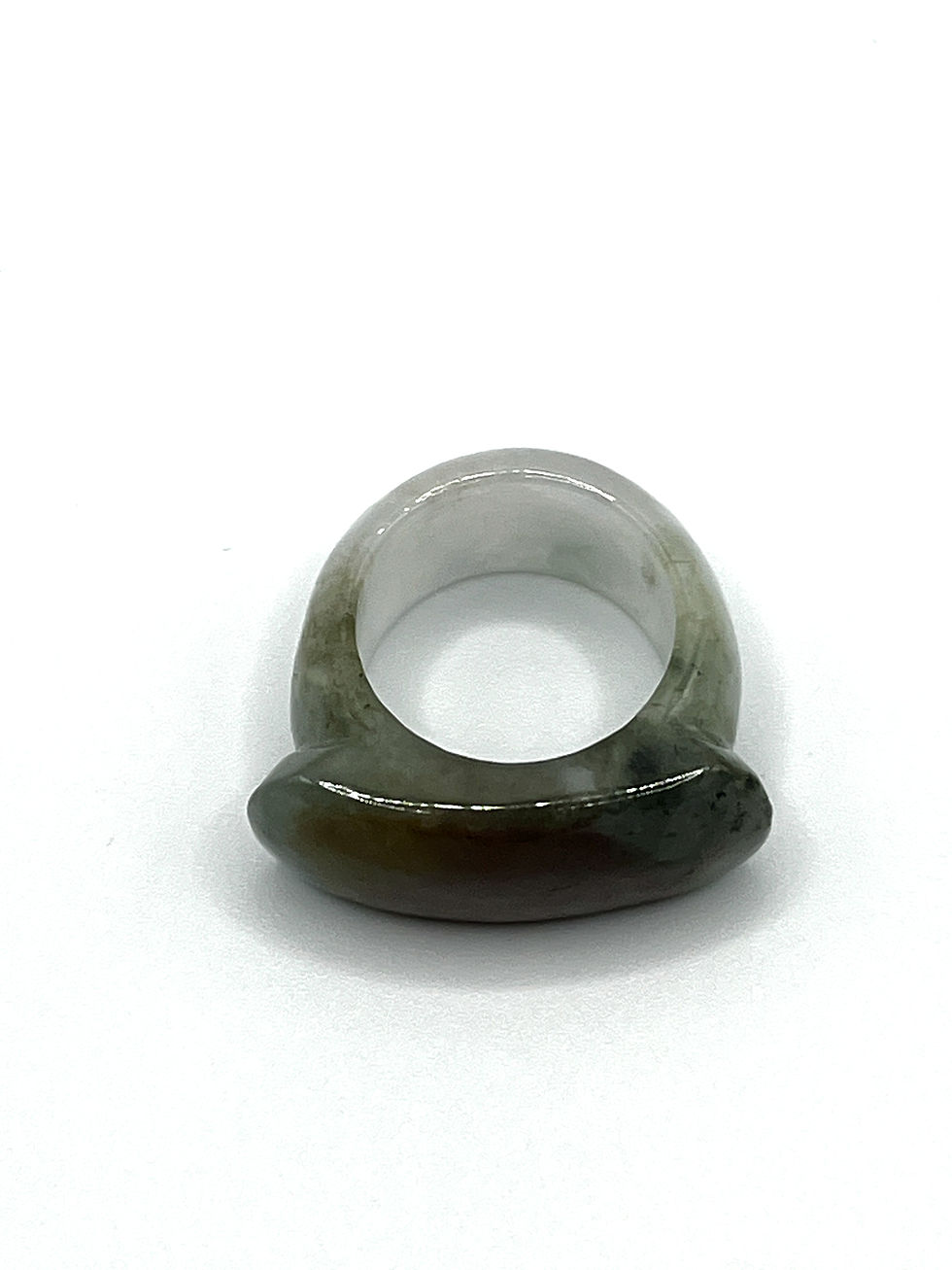 Thumbnail: Jade Saddle Ring Size 7.5 US