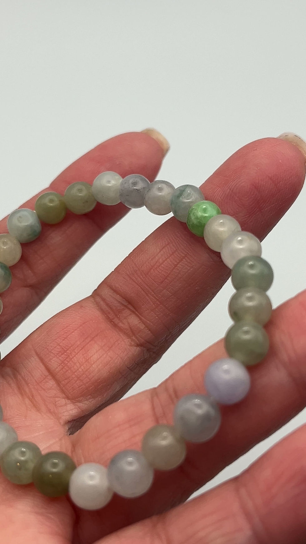 Thumbnail: Jade Bracelet Multi Color Beads (6 inches)