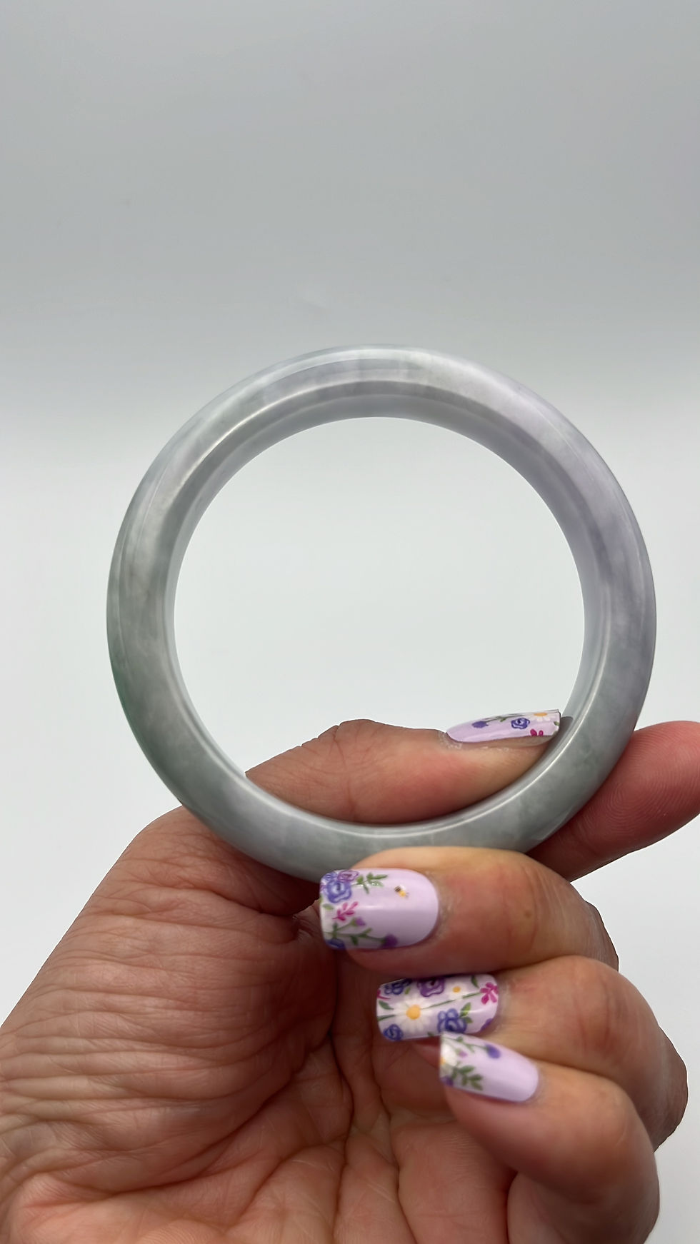 Thumbnail: Jade Bangle Lavender Spicy Green Floating Comfort Fit ( 60 mm )