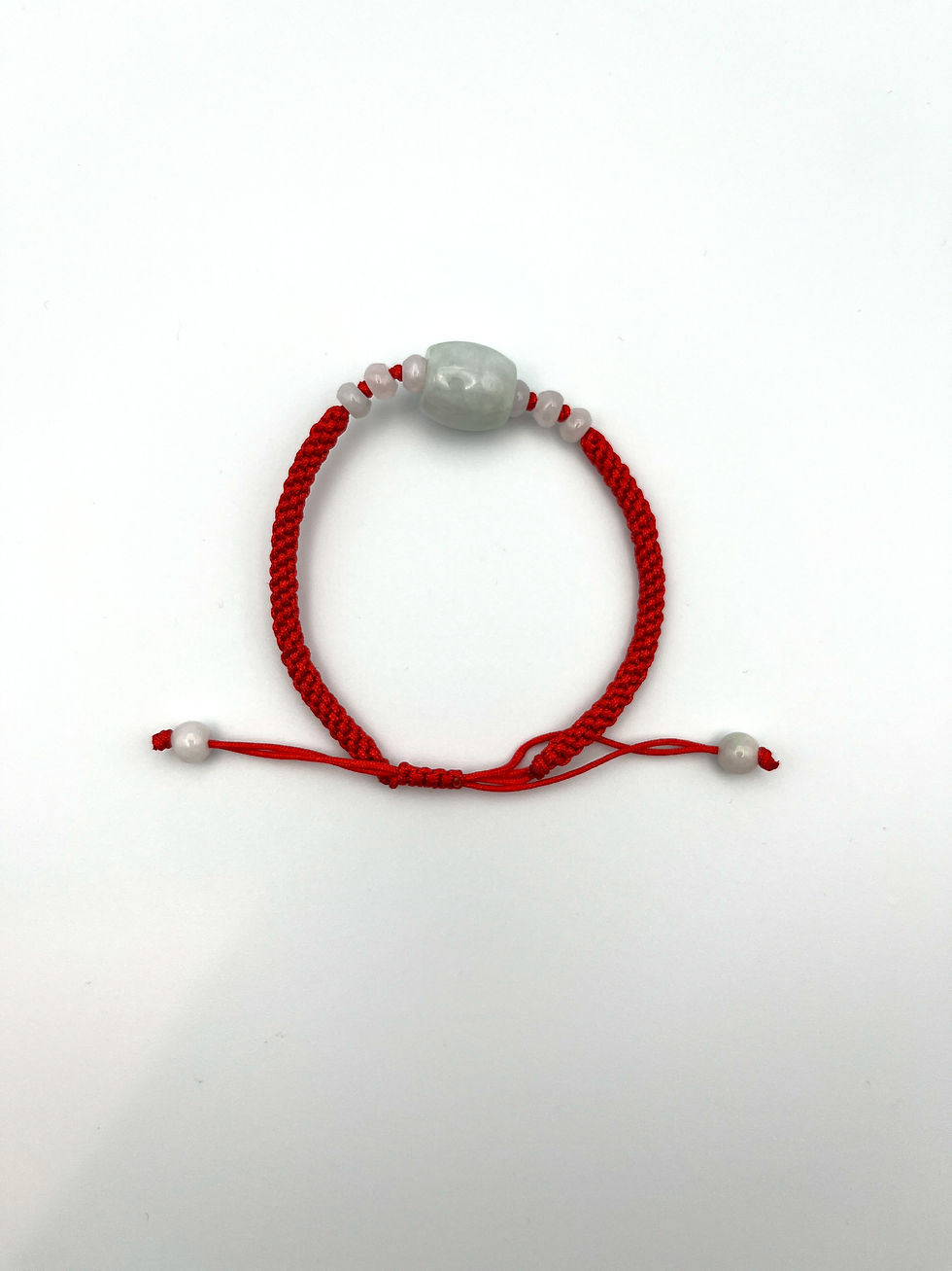 Thumbnail: Jade Bracelet Lucky Adjustable Red Rope with Green and Lavender Jadeite