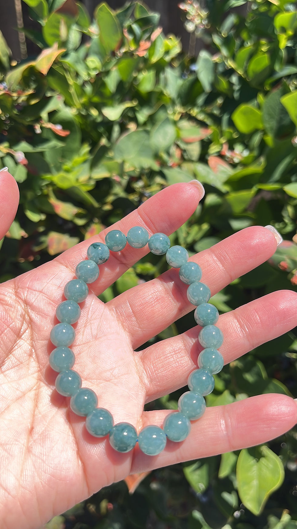 Thumbnail: Jade Blue Water Jadeite Beads 8mm ( 6.5 in)