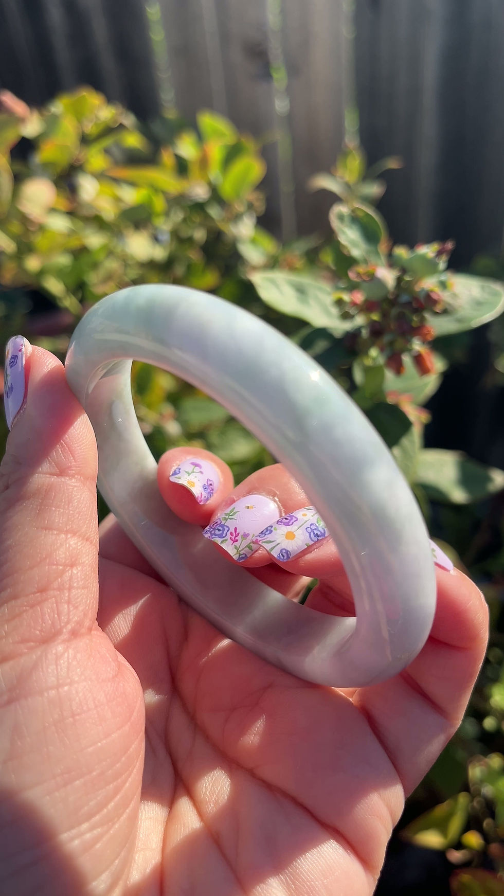 Thumbnail: Jade Bangle Lavender Spicy Green Floating Comfort Fit ( 60 mm )