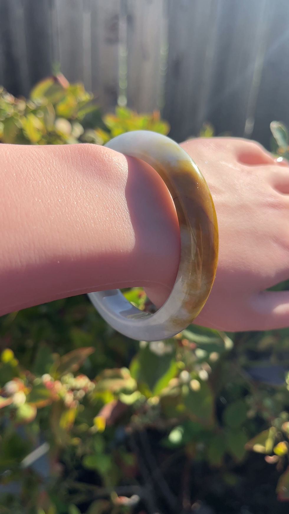 Thumbnail: Jade Bangle Natural Yellow ( 60 mm )