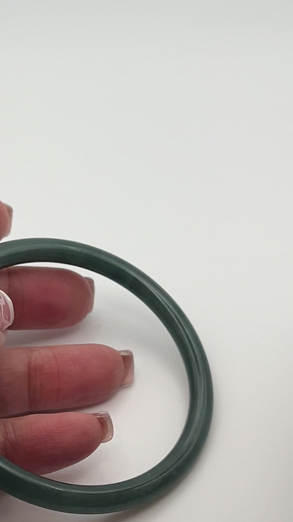 Thumbnail: Jade Bangle Skinny Guatemalan 1057 (imperfect) ( 61 mm )