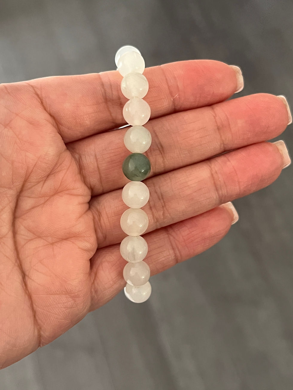 Thumbnail: Tian Shan Jade The One Dark Bead (6 inches)