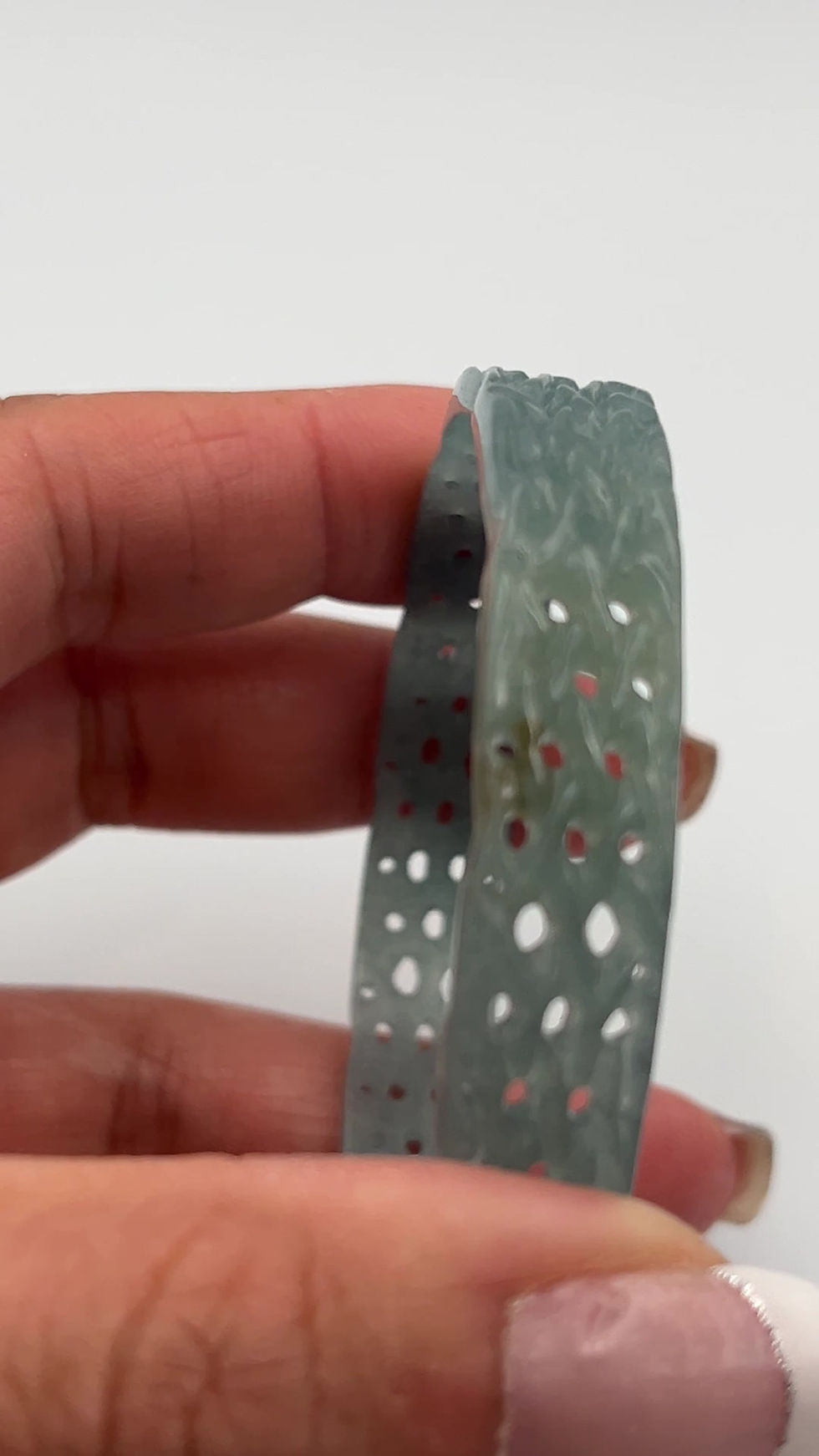 Thumbnail: Jade Bangle Guatemalan Carved ( 58.2 mm )